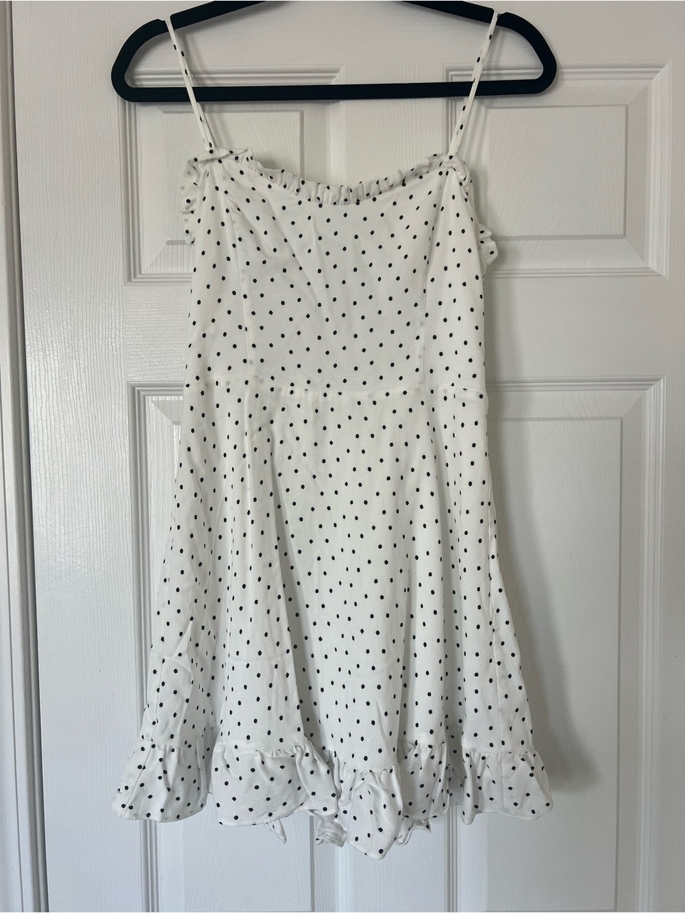 Sunday Best White Dress with Black Polka Dots